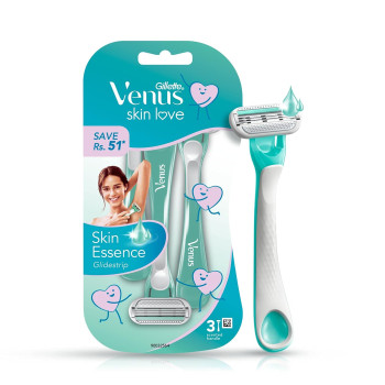 Gillette Women's Venus Skin Love with Skin Essence Razor for Hair Removal - Green 3's