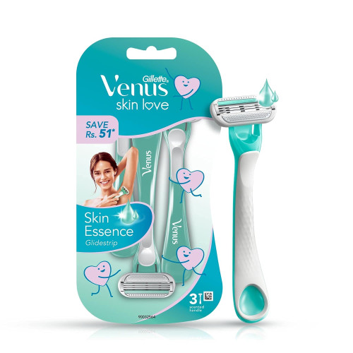 Gillette Women's Venus Skin Love with Skin Essence Razor for Hair Removal - Green 3's