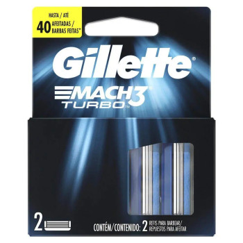 Gillette  Mach3 Turbo Shaving Cartridge 2 pcs