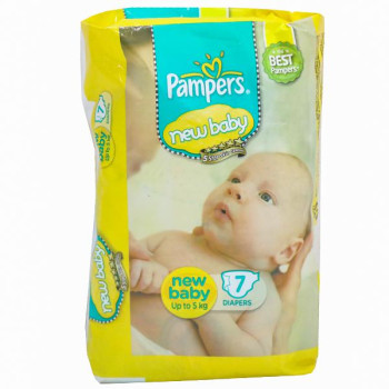 Pampers New Born Baby Diapers 7count (Up to 5 kg)