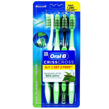 Oral-B Crisscross Anti-Plaque With Neem (Medium) B 2 G 2 Free