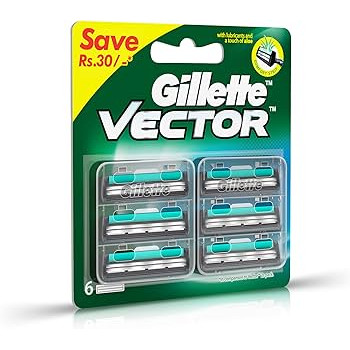 Gillette Vector plus Shaving Razor Blades - 6