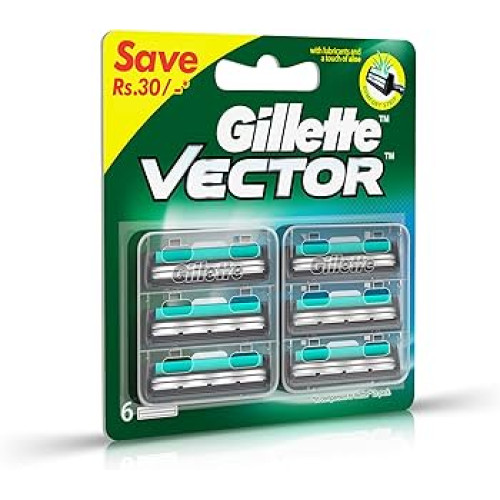 Gillette Vector plus Shaving Razor Blades - 6