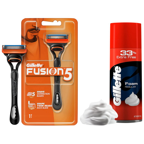 Gillette Fusion Manual Razor For Men for Perfect Shave & Perfect Beard Shape, 1 pc
