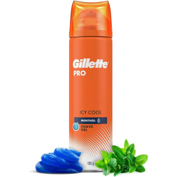 Gillette White Menthol With Icy Cool Pro Shaving Gel, 195 gm