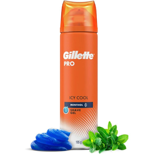 Gillette White Menthol With Icy Cool Pro Shaving Gel, 195 gm