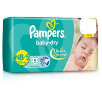 Pampers Baby Dry Pants (NB-S) Up to 8 kg, 5 count.