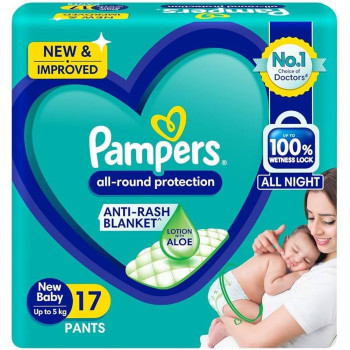 Pampers All-Round Protection Diaper Pants New Baby Up to 5kg 17 Count.