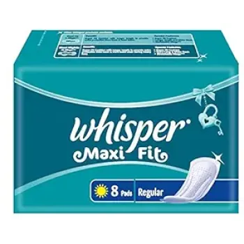 Whisper Maxi Nights Sanitary Pads for Women, L+ 8 Pads