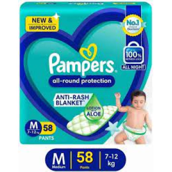 Pampers All-Round Protection Diaper Pants (M, 7-12kg) 58 Count.