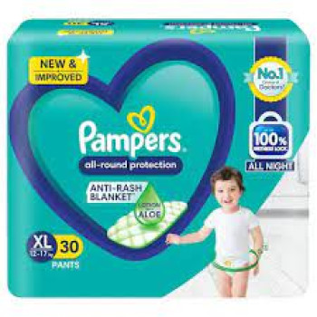 Pampers All-Round Protection Diaper Pants (XL, 12-17kg) 30 Count.