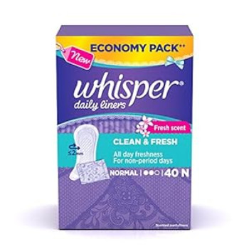 Whisper Clean and Fresh Daily Liners  40 Sanitary pads 