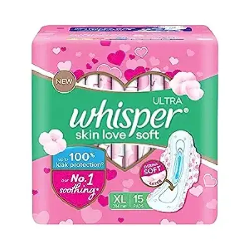 Whisper Ultra Skin Love Soft Pad (XL+) 15 Pads
