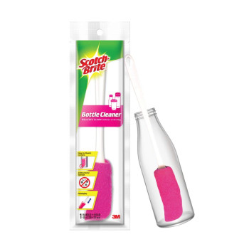 Scotch-Brite Plastic Bottle Cleaner Brush Pink and White