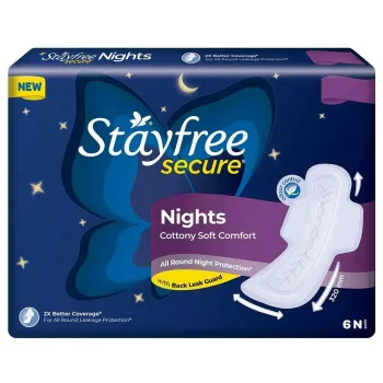Stayfree Secure Nights Cottony Soft Comfort Sanitary Napkin 6 pads