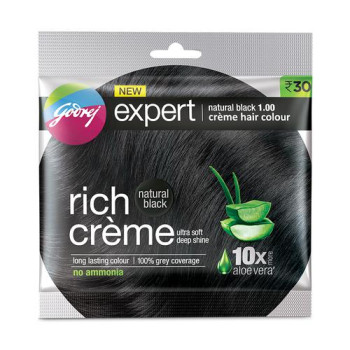 Godrej Expert Rich Creme Ammonia Free Hair Colour, Black Brown