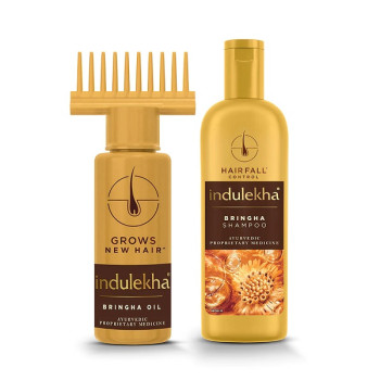 Indulekha Bringha Ayurvedic Shampoo 100 ml. for Hair Fall Control.