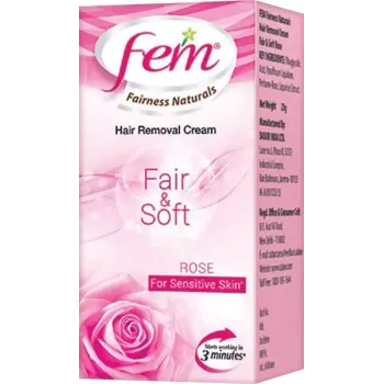 Fem Fairness Naturals Hair Removal Cream Fair and Soft Rose For Sensitive Skin - 60 g.