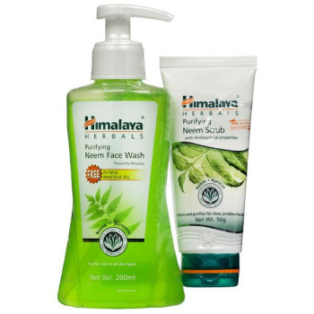 Himalaya Purifying Neem Face Wash 200g. With Himalya Purifying Neem Face Scrub 50g Free.