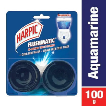 Harpic Flushmatic Aquamarine In-Cistern Toilet Cleaner 100 g (Pack of 2)