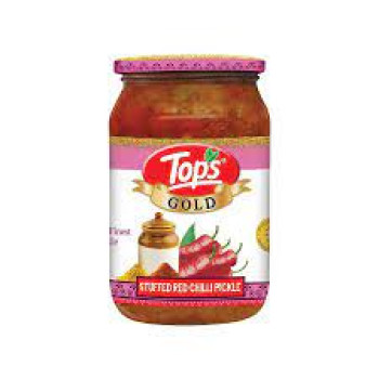 Tops Gold Stuffed Red Chilli Pickle 200g.