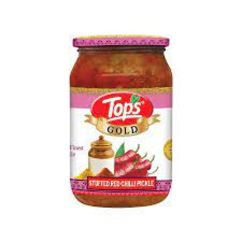 Tops Gold Stuffed Red Chilli Pickle 200g.