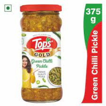 Tops Gold Green Chilli Pickle 375g.