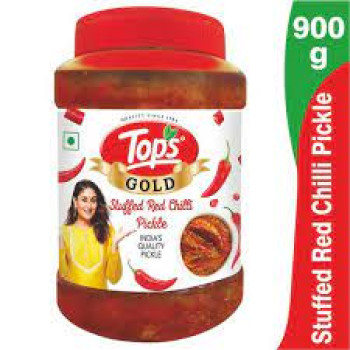 Tops Gold Stuffed Red Chilli Pickle 900g