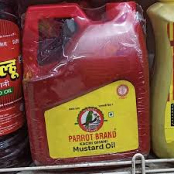 Parrot Brand Kachi Ghani Mustard Oil 5L