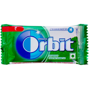 Wrigley's Orbit Spearmint Flavoured Sugar Free Chewing Gum, 4.4g