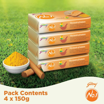 Godrej No.1  Sandal & Turmeric Soap Pack 0f 4