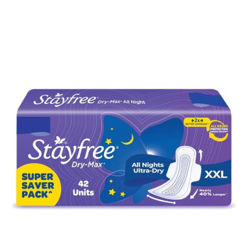  Stayfree All Night Ultra-Dry Max Sanitary Napkin with Wings XXL 28 units